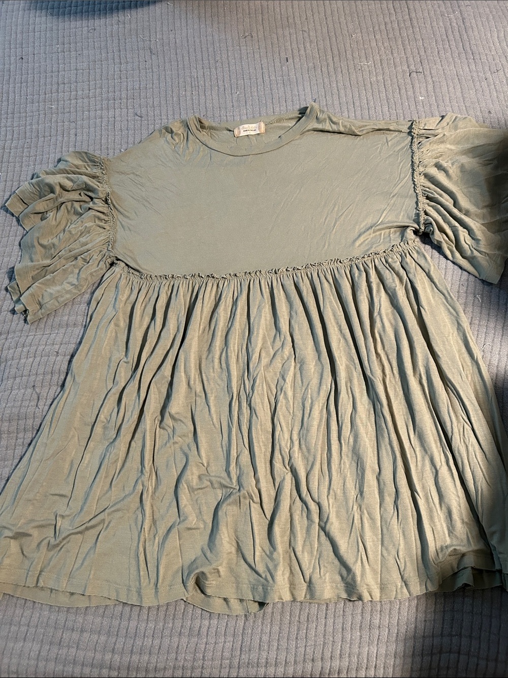 Altar'd State Sage Ruffle Sleeve Mini Dress